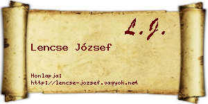 Lencse József névjegykártya